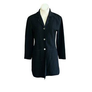 Dean & White Black 100% Boiled Wool Duster Sweater Coat Size Small